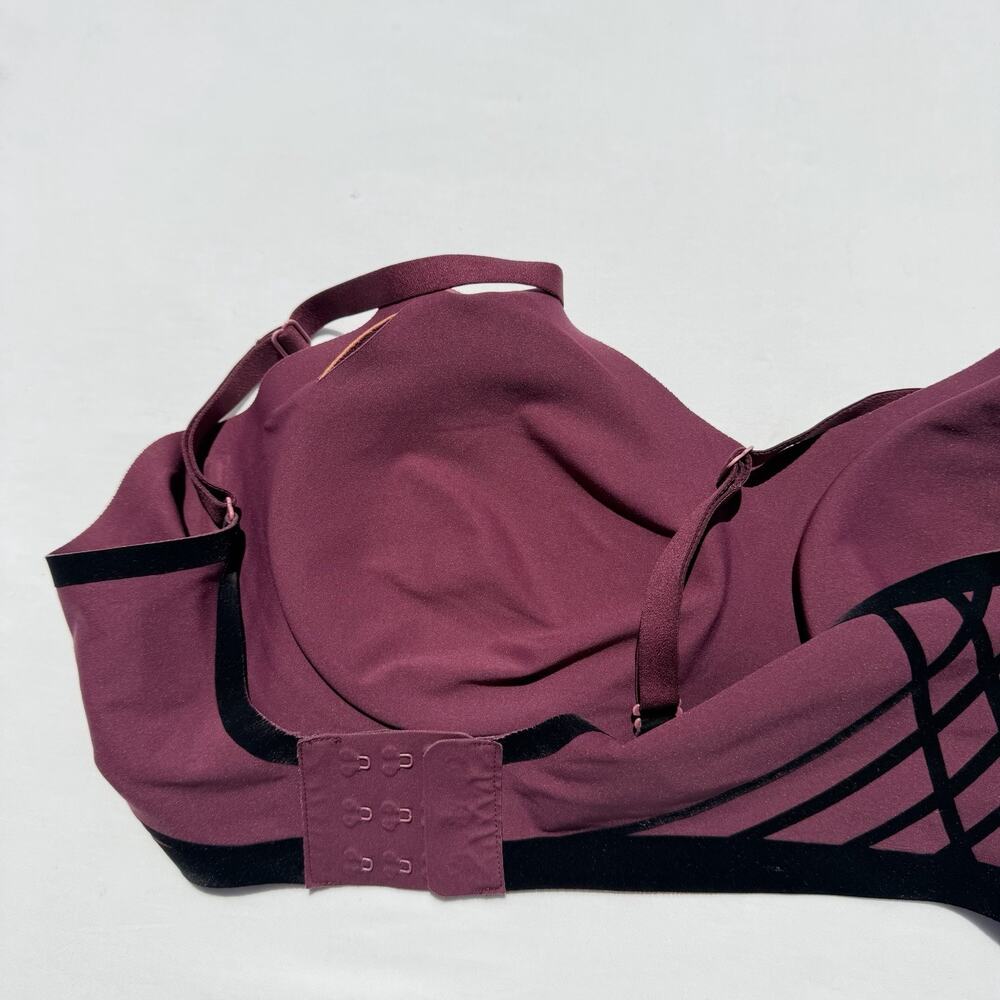 Honeylove Silhouette Bra Velvet Fig Burgundy Womens Large Wireless - Picture 4 of 5